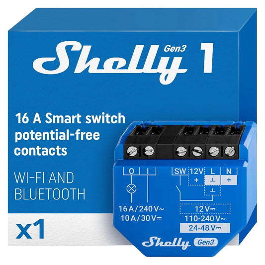 Shelly, Appareil électrique, 16A, Wi-Fi, connecté